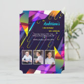 Caleidoscoop van kleuren foto uitnodiging (Staand voorkant)