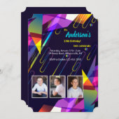 Caleidoscoop van kleuren foto uitnodiging (Voorkant / Achterkant)