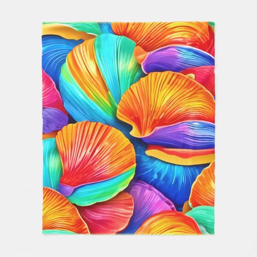 Caleidoscoop van Ocean Shells Fleece Deken (Voorkant)