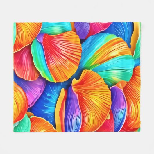 Caleidoscoop van Ocean Shells Fleece Deken (Voorkant (Horizontaal))