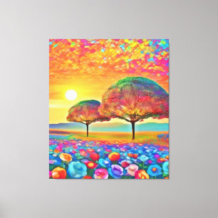 caleidoscoop van Sunset Natuur Canvas Afdruk