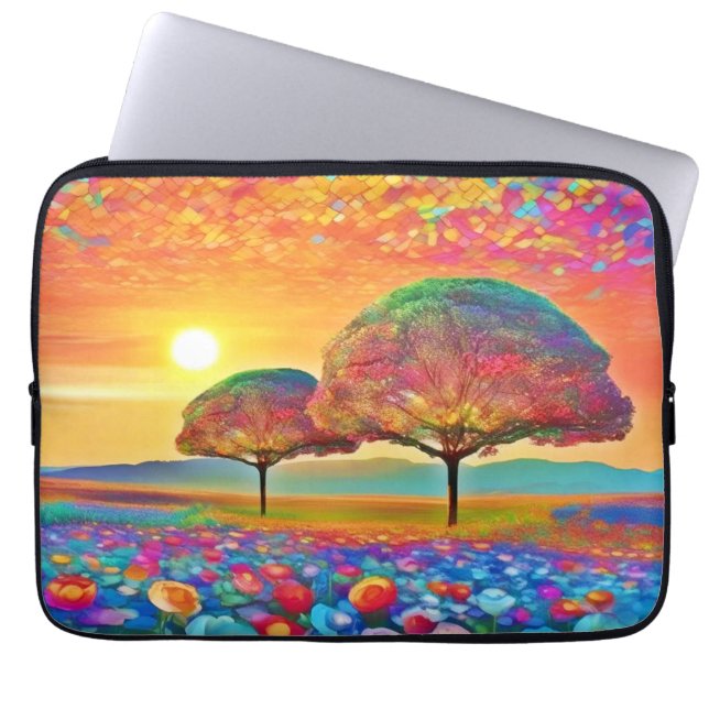 caleidoscoop van Sunset Natuur Laptop Sleeve (Voorkant)
