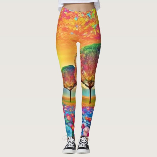caleidoscoop van Sunset Natuur Leggings (Voorkant)