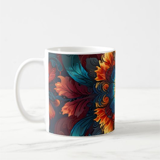 caleidoscoop vuurbloem in bloei koffiemok (Links)