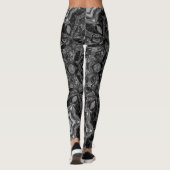 caleidoscoop zwart-wit patroon leggings (Achterkant)