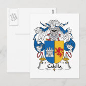 Calella Family Crest Briefkaart (Voorkant / Achterkant)