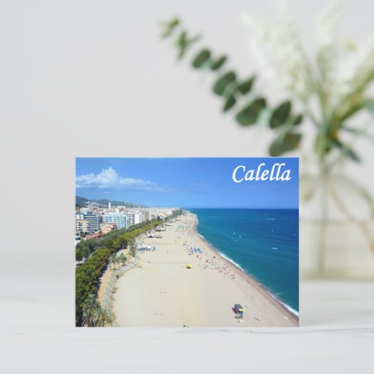Calella strand briefkaart (Staand voorkant)