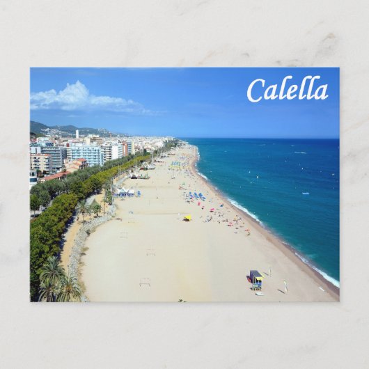 Calella strand briefkaart (Voorkant)