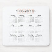 Calendar 2021 Business Name Blush Muismat (Voorkant)