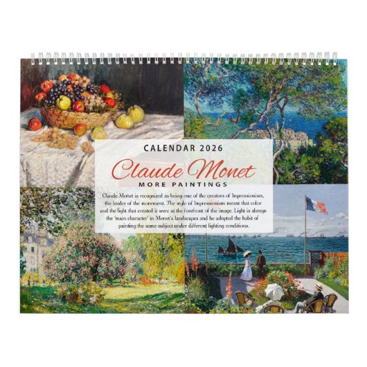Calendar 2026 - Claude Monet 2 - Impressionism Kalender (Hoes)