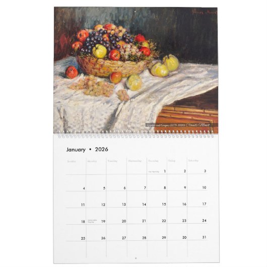 Calendar 2026 - Claude Monet 2 - Impressionism Kalender (Jan 2026)
