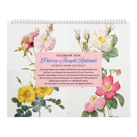 Calendar 2026 - Les Roses - P.J. Redouté Kalender (Hoes)