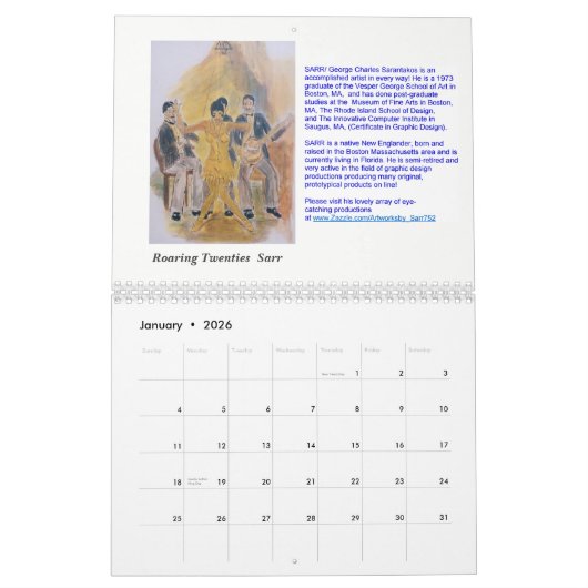 Calendar 2026 Sarr /George Charles Sarantakos Kalender (Jan 2026)