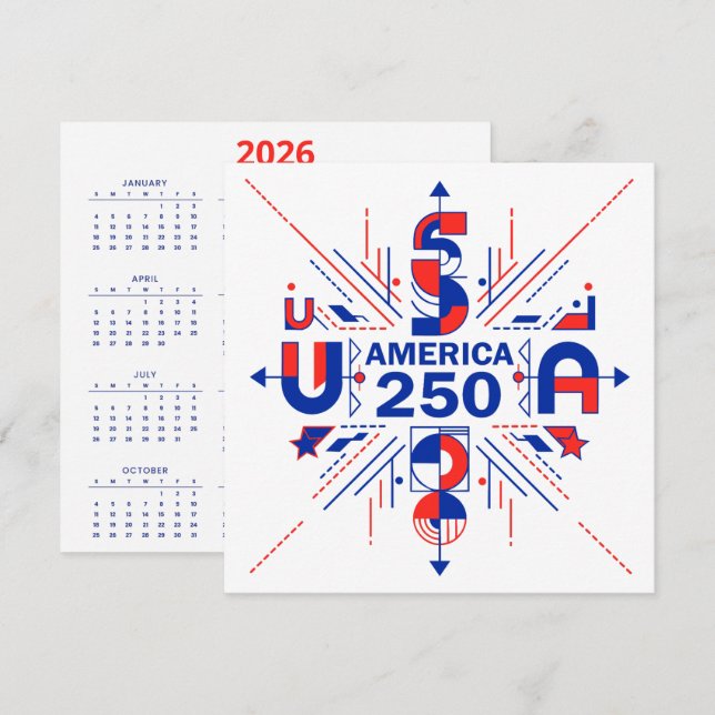 Calendar America’s 250th anniversary (Voorkant / Achterkant)