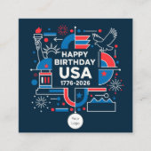 Calendar America’s 250th anniversary Vierkante Visitekaartje (Voorkant)
