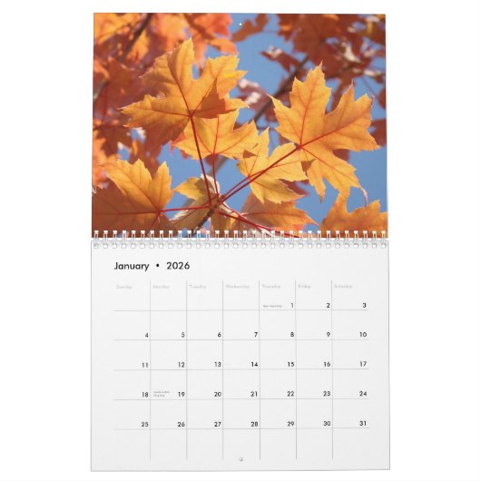 CALENDAR AUTUMN Calendars HERFST ART Leaves Kalender (Jan 2026)