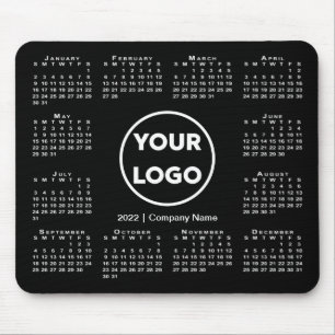 Calendar Business Logo on Black Muismat