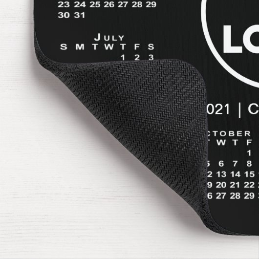 Calendar Business Logo on Black Muismat (Hoek)