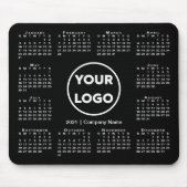 Calendar Business Logo on Black Muismat (Voorkant)