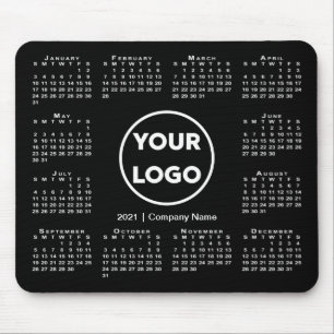 Calendar Business Logo on Black Muismat