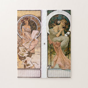 Calendar Champagne - Alphonse Mucha Legpuzzel