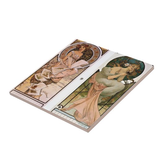 Calendar Champagne - Alphonse Mucha Tegeltje (Zijkant)