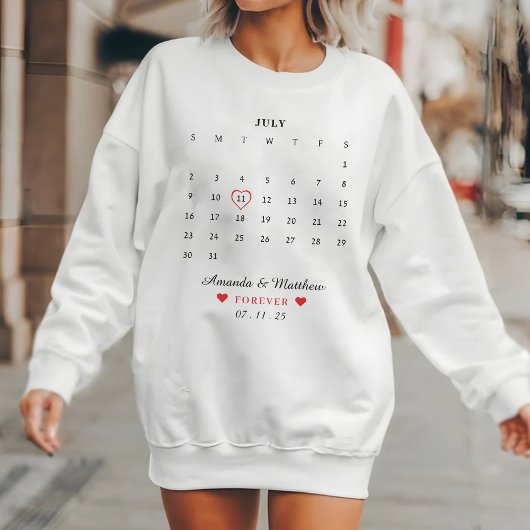 Calendar Couple Jubileum Valentijnsdag T-shirt