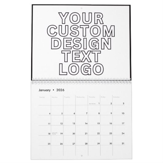 Calendar Custom with Business Logo Personalized  Kalender (Jan 2026)