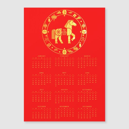 Calendar Gold Chinese new year 2026 (Voorkant)