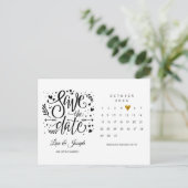 Calendar Gold Heart Bewaar de datum Briefkaart (Staand voorkant)