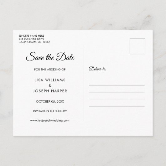 Calendar Gold Heart Chalkboard Save the Date Aankondigingskaart (Achterkant)