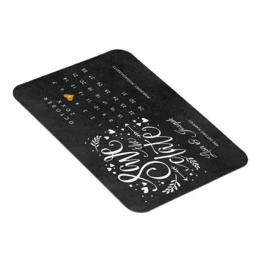 Calendar Gold Heart Chalkboard Save the Date Magneet (Rechterzijde)