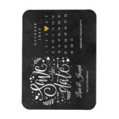 Calendar Gold Heart Chalkboard Save the Date Magneet (Verticaal)