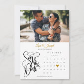 Calendar Gold Heart Photo Save The Date (Voorkant)