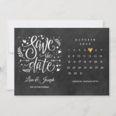 Calendar Gold Love Heart Black White Save The Date (Voorkant)
