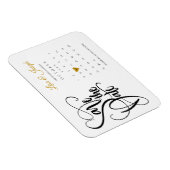 Calendar Gold Love Heart Save the Date Magneet (Rechterzijde)