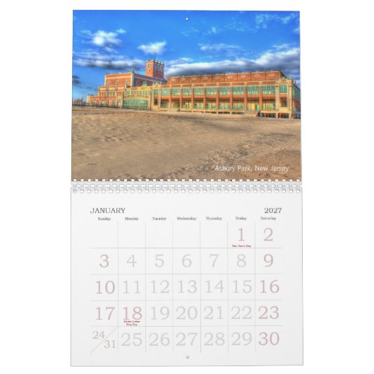 Calendar New Jersey Shore Beach Photography Kalender (Jan 2027)