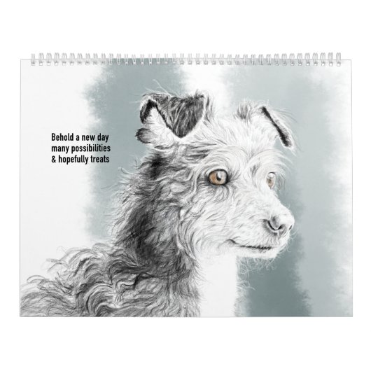 Calendar of pet drawings with cute haikus for each kalender (Hoes)