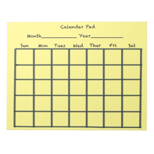 Calendar Pad Yellow Notitieblok (Voorkant)