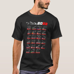 Calendar Race Cars Formule 2022 Circuits Sport T-shirt