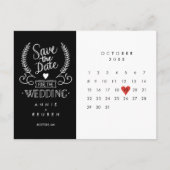 Calendar Red Love Heart Save the Date Briefkaart (Voorkant)