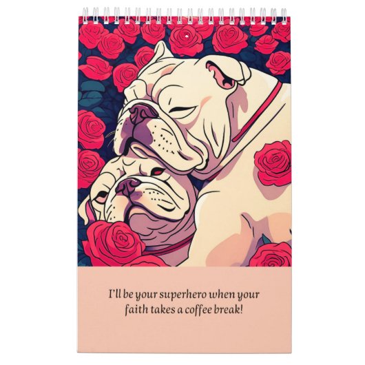 Calendar romantic bulldog kalender (Achterkant)