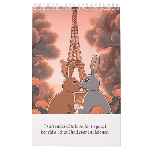 Calendar romantic rabbit kalender (Achterkant)