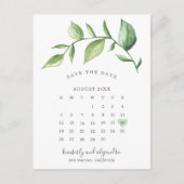 Calendar Rustic Greenery Save the Date Aankondigingskaart (Voorkant)