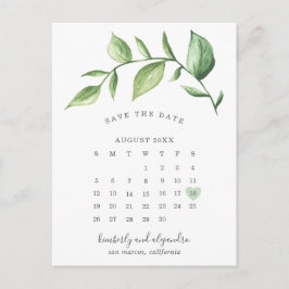 Calendar Rustic Greenery Save the Date Aankondigingskaart