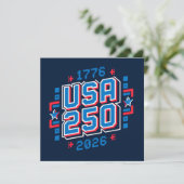 Calendar USA 250 – 1776 to 2026 Pixel Art Feestdagenkaart (Staand voorkant)