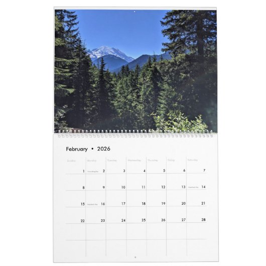 Calendar van het Nationaal Park van Rainier Kalender (Feb 2026)