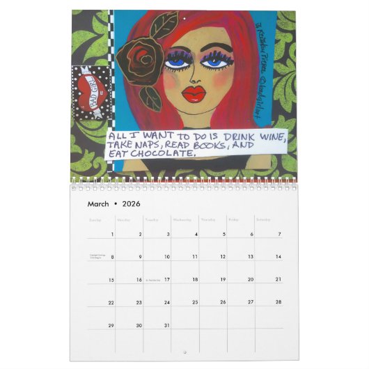 CALENDAR VULLEN MET BAD GIRL ART KALENDER (Mar 2026)