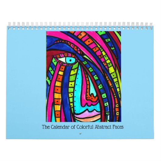 Calendar with Colorful Abstract Faces Kalender (Hoes)