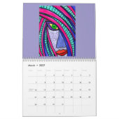 Calendar with Colorful Abstract Faces Kalender (Mar 2027)